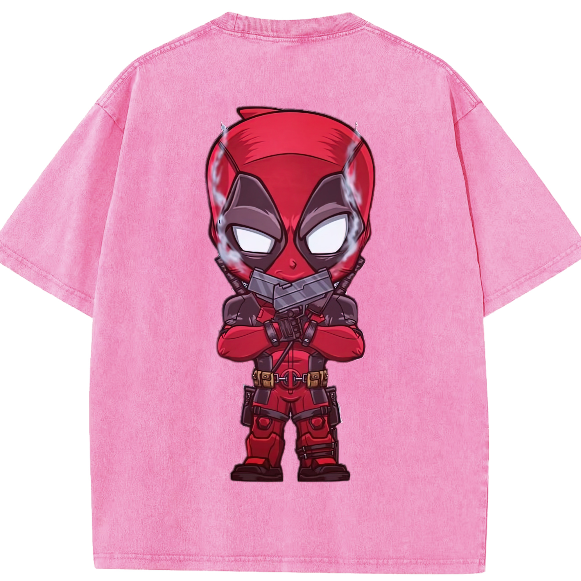 （画像用） Deadpool デッドプール 綿100% ヴィンテージ風 半袖Tシャツ（背面プリント）